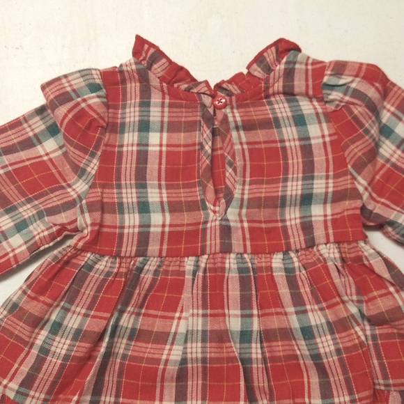 NEW! Toddler Girls Plaid Long-Sleeve 2pc Dress & Bloomers, Red - Cat & Jack 12M - Picture 6 of 13